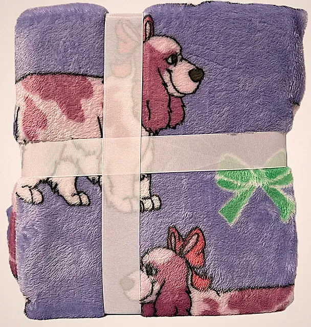 Dogs and Bows Soft Throw Travel Blanket 50 x 60 Inch NEW