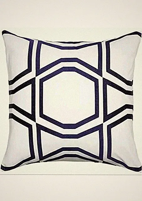 GORGEOUS KATE SPADE EURO SHAM BOW TILE NAVY WHITE BNIP NICE 26” X 26”