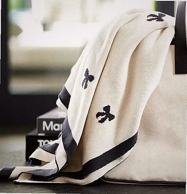 Luxe Reversible Bow Throw Blanket-Creative Brand, Brand New