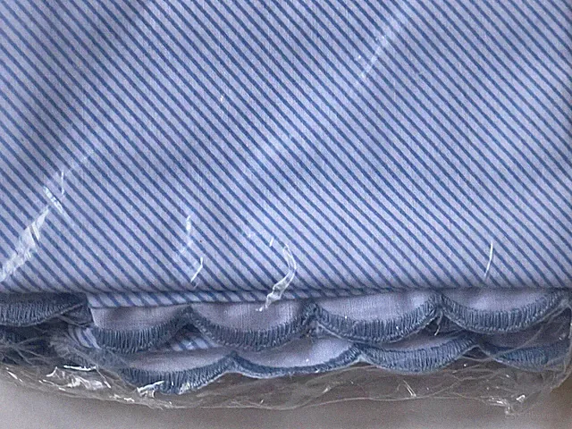 NEW! Vintage SPRINGMAID Estate Blue BOW BASSETTI Pair PILLOWCASES Scalloped