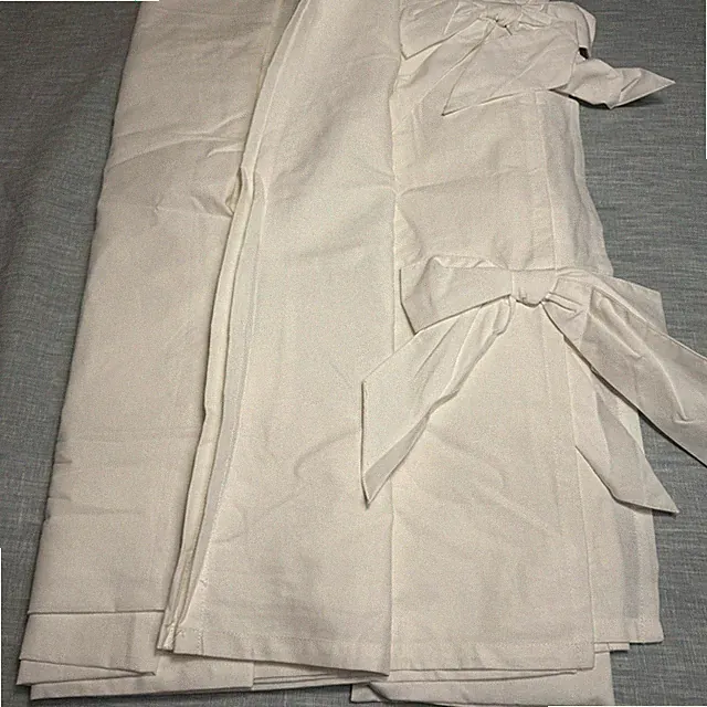 POTTERY BARN TEEN LOVESHACKFANCY BOWS VAULTED BEDSKIRT TWIN XL 42" DROP ~ IVORY