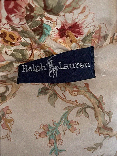 RALPH LAUREN Baskets And Bows Ruffled KING Comforter RARE